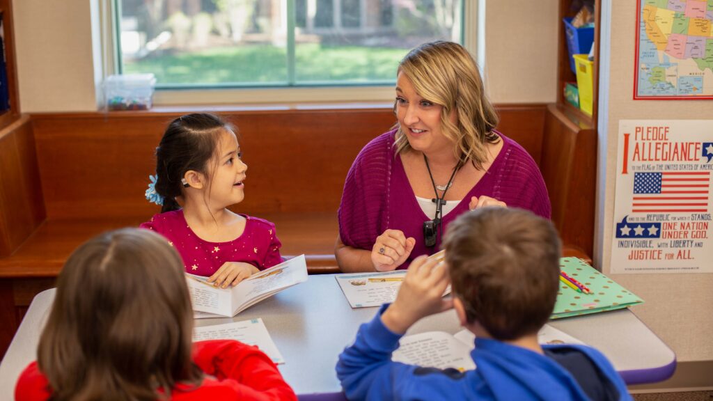 teacher with deaf children