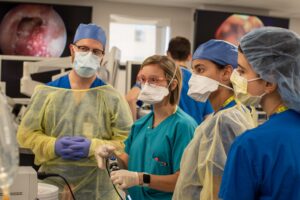 photo of residents in dissection lab