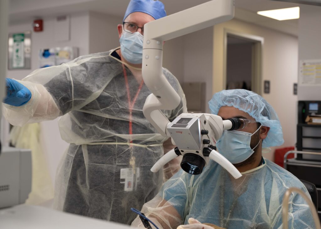 photo of residents in simulation lab