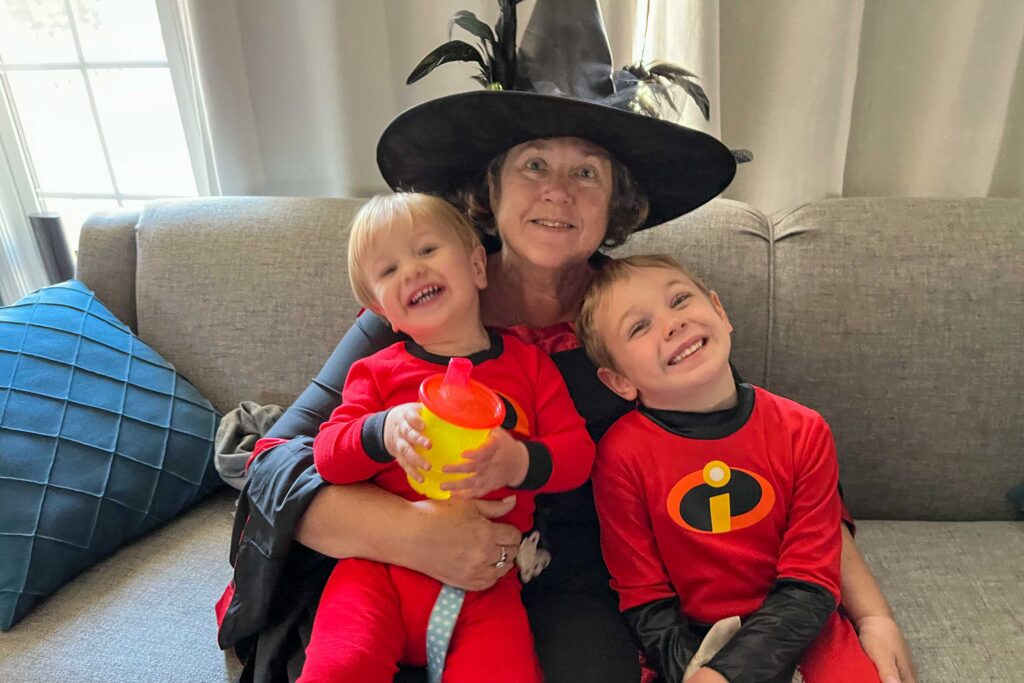 photo of Carol DeCoursey with grandsons