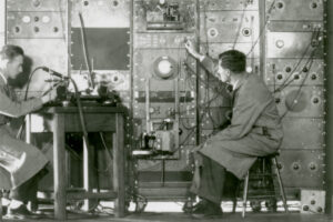 photo of Hallowell Davis conducting EEG