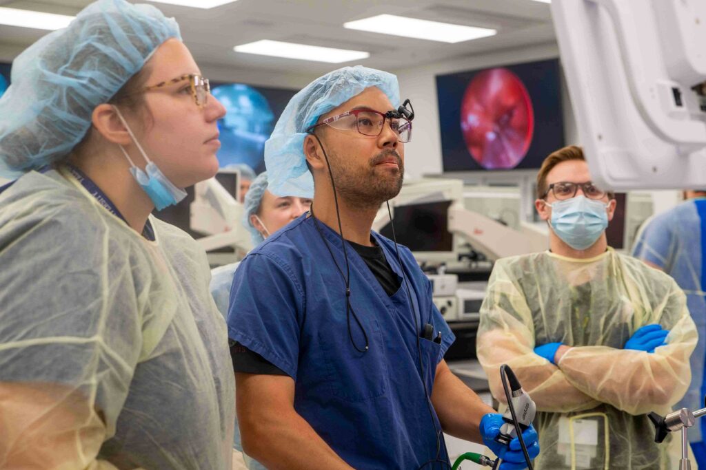 photo of David Lee during endoscopic dissection
