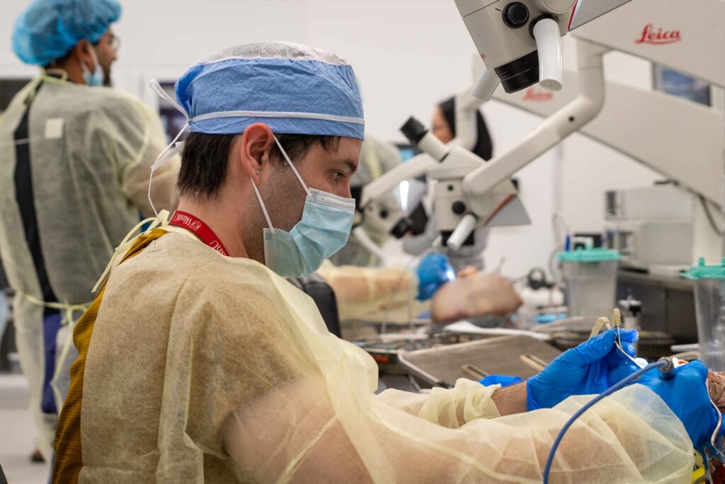 photo of resident in simulation lab