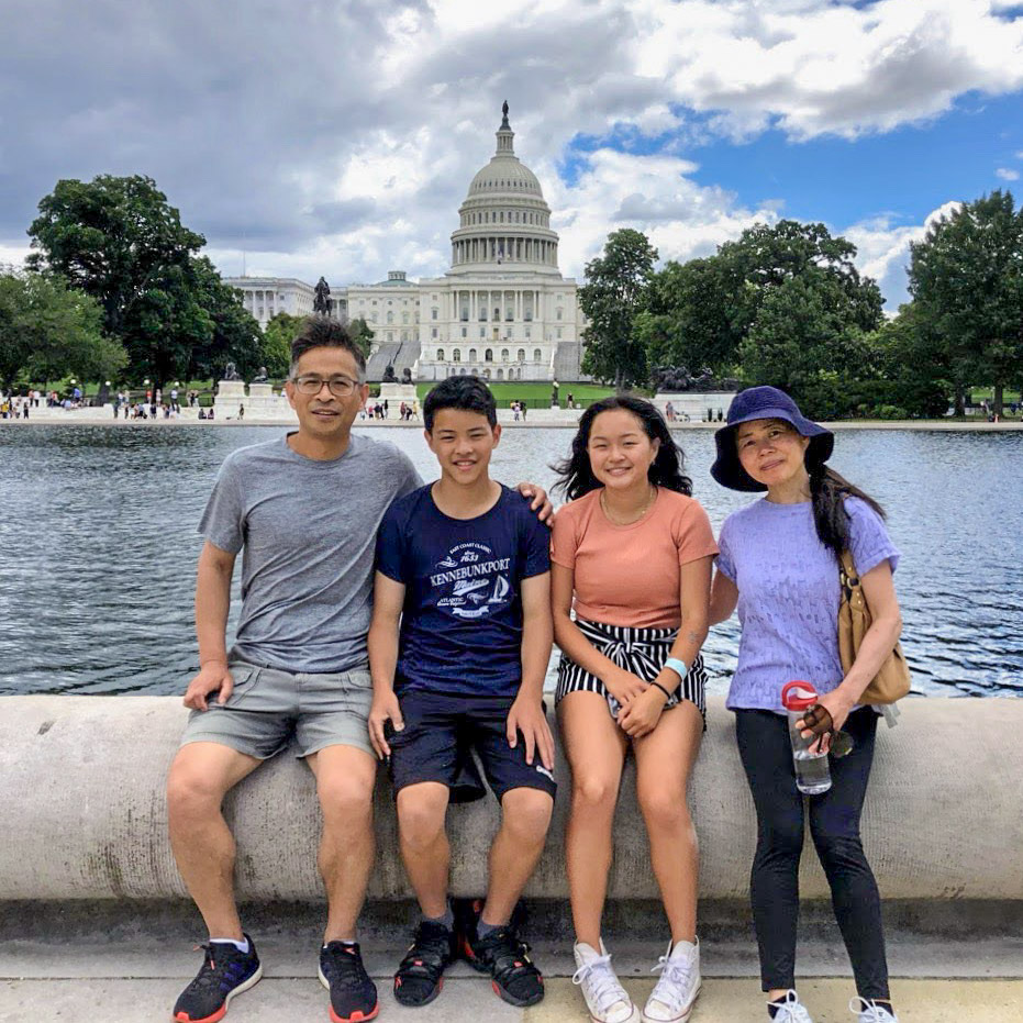 photo of the Wang family in Washington DC