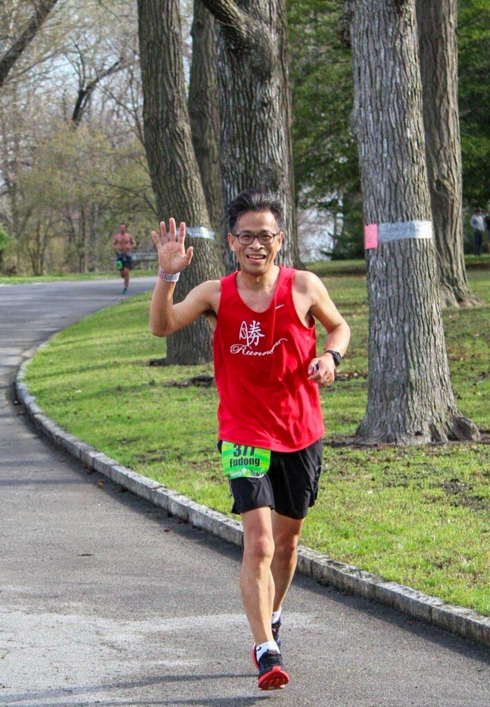 photo of Fudong Wang racing