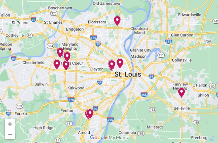 map of ENT clinic locations