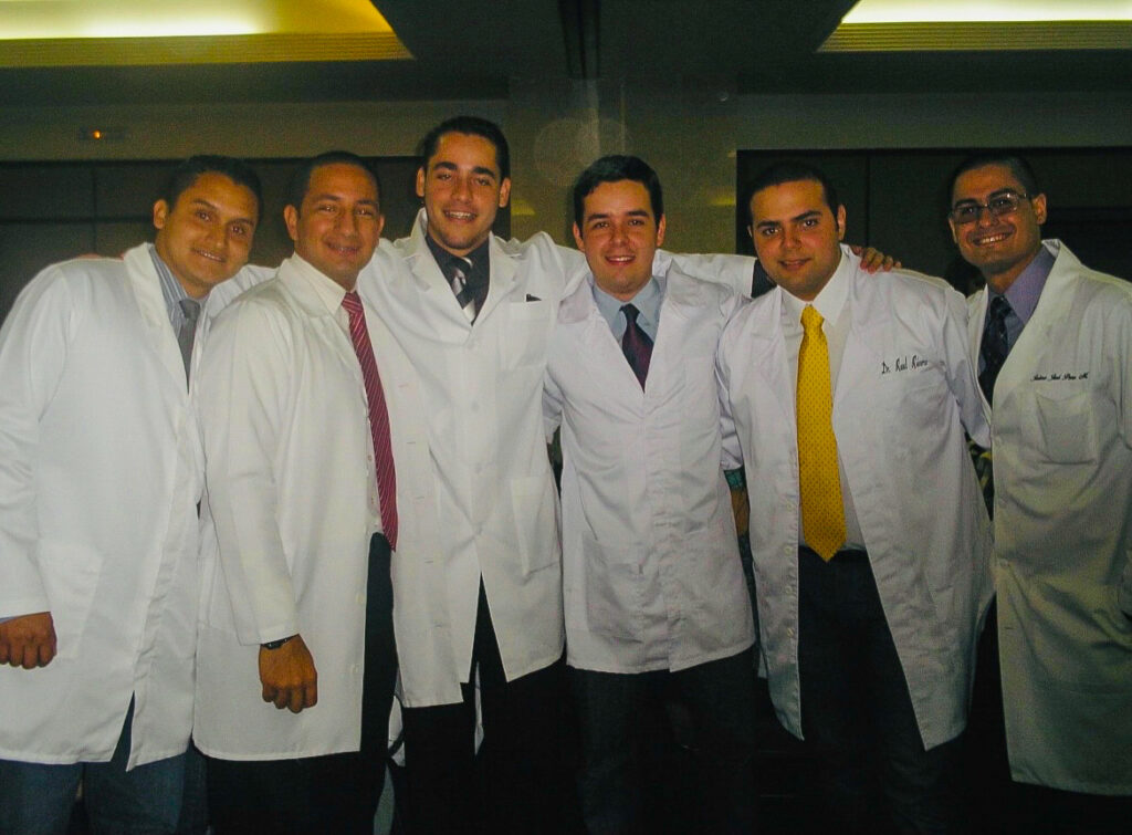 Rincon with fellow medical school graduates
