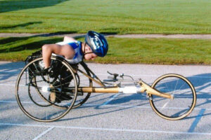 photo of Bobby Voss in wheelchair track event