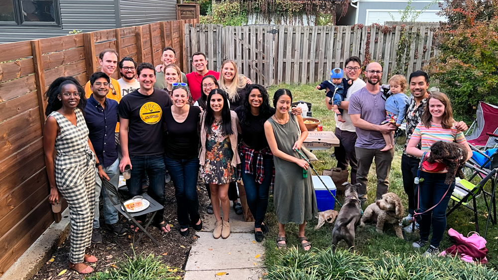 photo of residents at backyard get-together