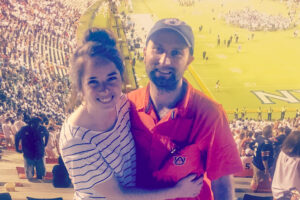 photo of Grace and Brian Cutchin at Auburn football game