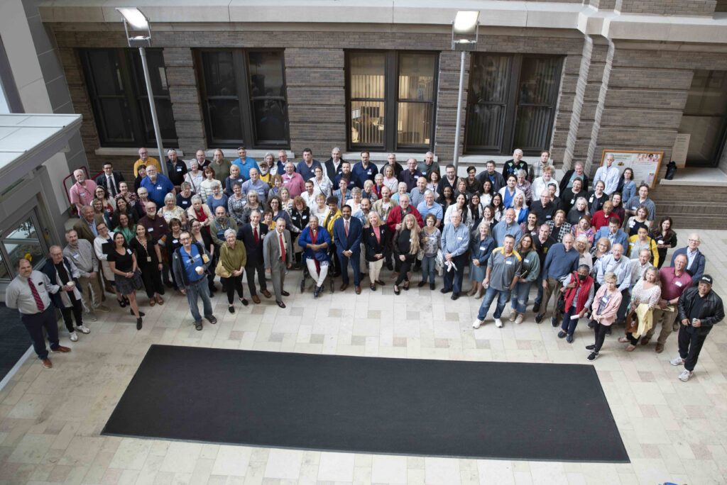 photo of attendees at the survivorship symposium