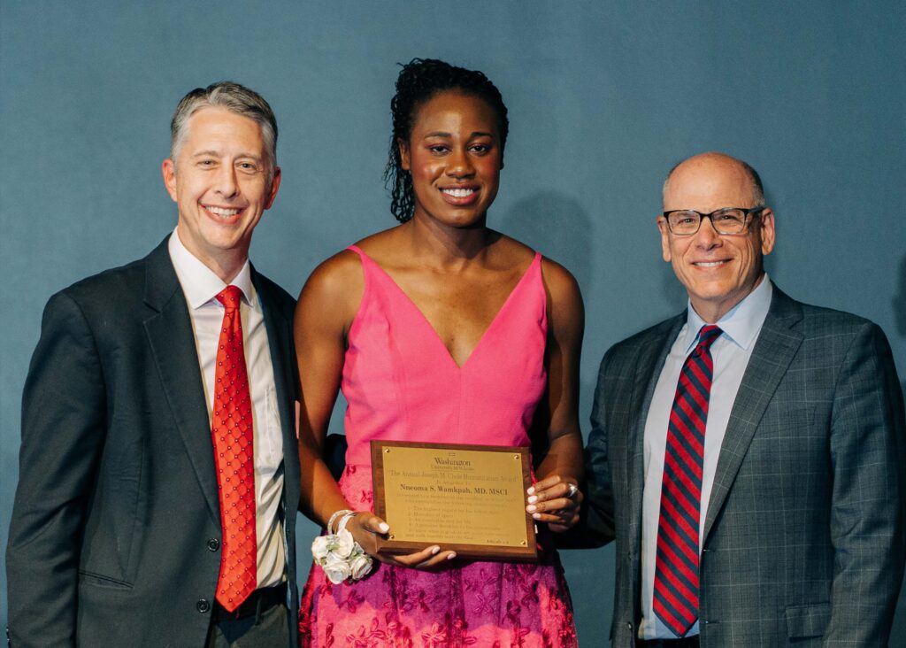 photo of Nneoma Wamkpah, MD, receiving the humanitarian award