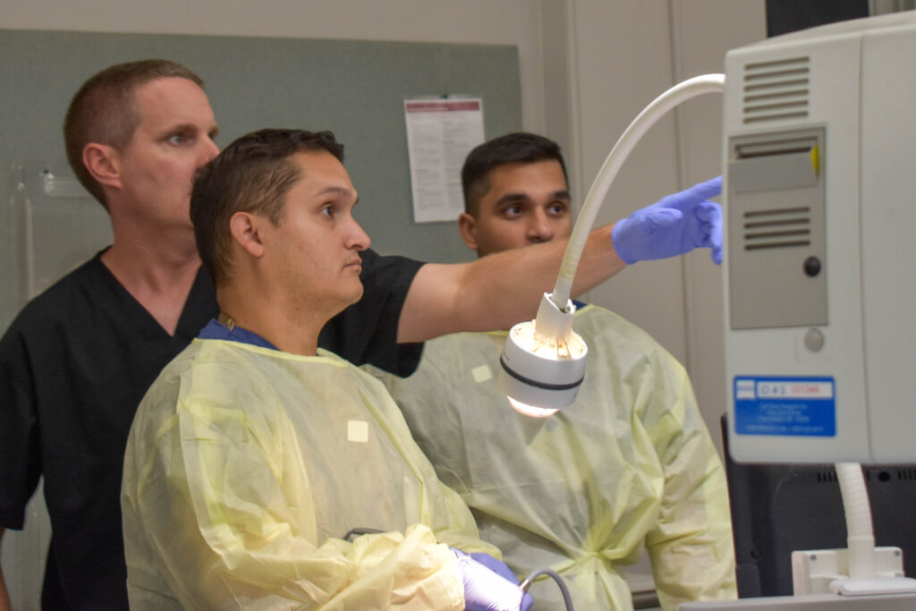 photo of WashU resident during sinus surgery course