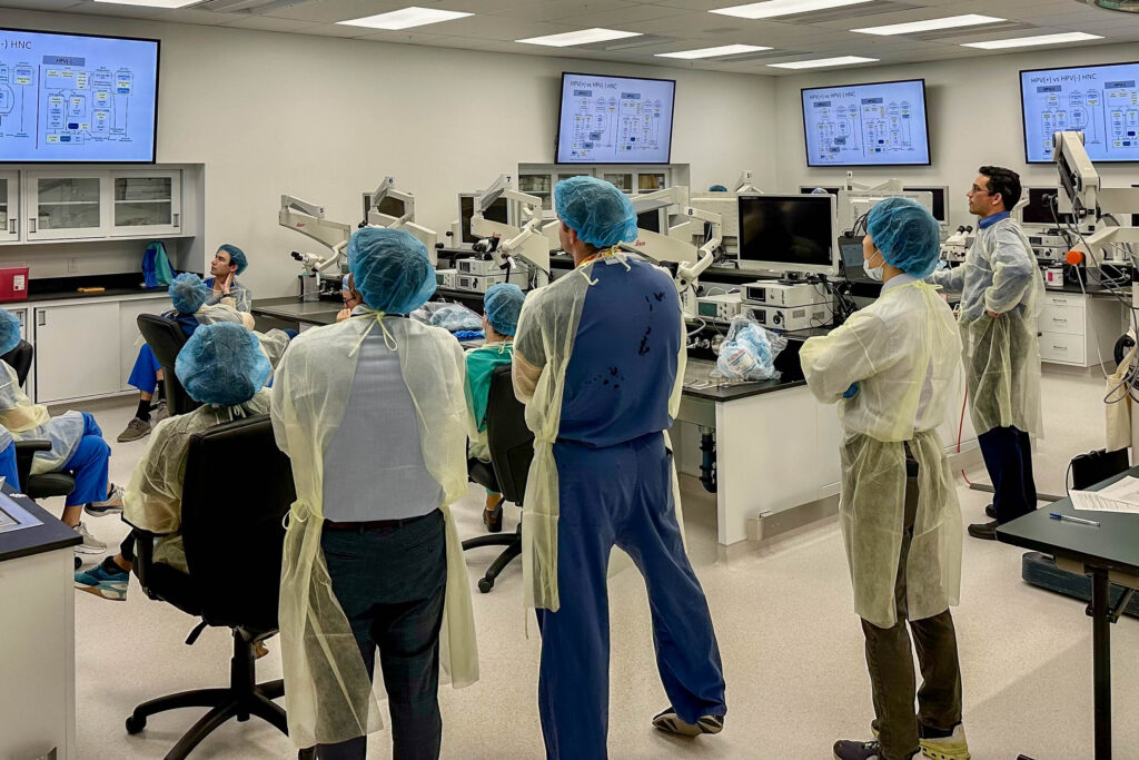 photo of residents receiving instruction prior to dissection